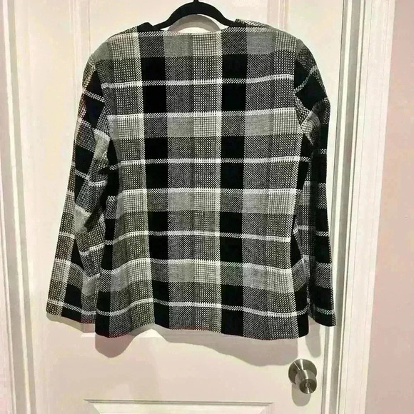 Alfred Dunner Women’s Size 14 Plaid Black Gray Career Blazer Jacket - Picture 3 of 3